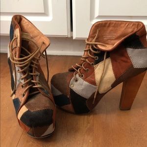 Jeffrey Campbell patchwork Lita Booties